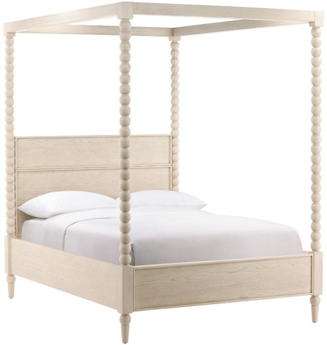 Dovetail Furniture Marcellina Whitewash Queen Poster Bed-0