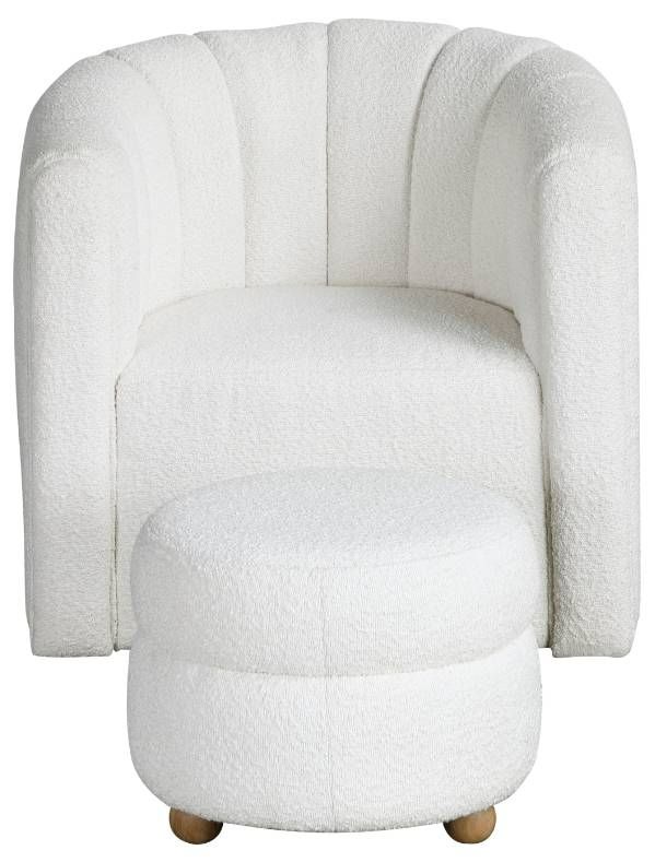 Homelegance® Delaney 2-Piece White Swivel Accent Chair with Ottoman Set-2