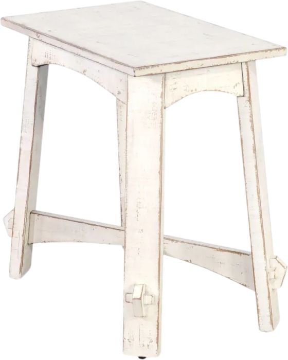 Sunny Designs™ Marina White Sand Rectangular Chair Side Table-0
