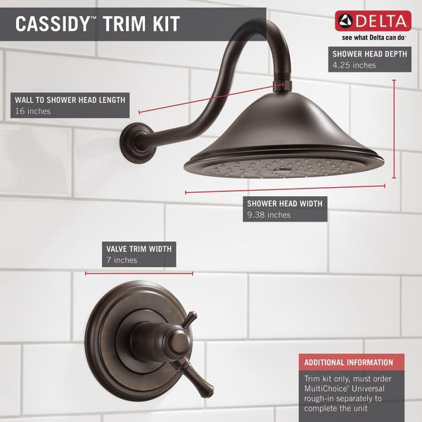 Delta Cassidy® TempAssure® 17T Series Venetian Bronze Shower Trim-2