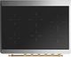 Ilve® Majestic III 36" Antique White Pro Style Induction Range with Triple Glass Door and Brass Trim-2