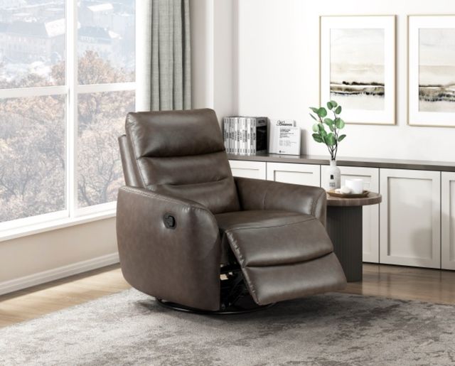 Homelegance® Cassian Dark Brown Manual Swivel Glider Recliner-1