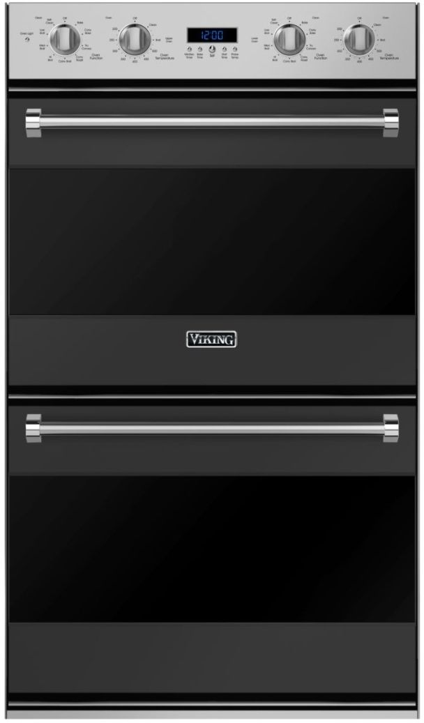 Viking® 3 Series 30" Cast Black Double Electric Wall Oven-0