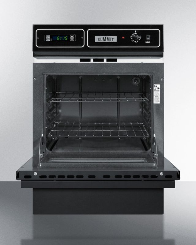 Summit® 24" Black Gas Built In Single Oven-1