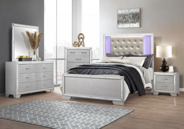 Mazin Furniture Aveline Silver Eastern King Panel Bed-2