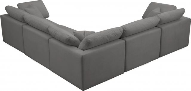 Meridian Furniture Plush Grey Velvet Standard Cloud Modular Sectional-1