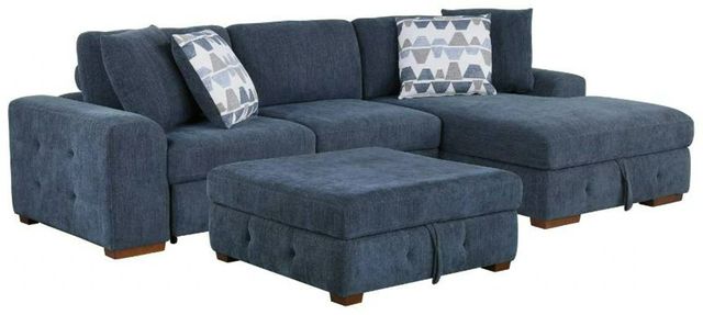 Homelegance® Raife 3-Piece Blue Sleeper Sectional with Right Chaise and Ottoman-0