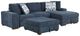 Homelegance® Raife 3-Piece Blue Sleeper Sectional with Right Chaise and Ottoman-0