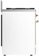 Ilve® Majestic III 30" White Pro Style Dual Fuel Natural Gas Range with 5 Black Brass Burners and Brass Trim-3
