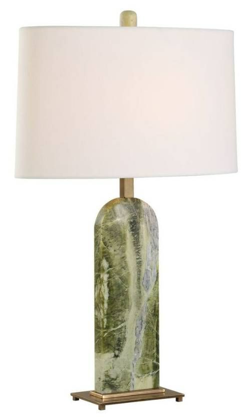 Uttermost® Moorea Green Marble Table Lamp with Antique Brass Accent-0