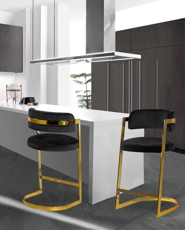 Meridian Furniture Stephanie Black Velvet Counter Stool-3