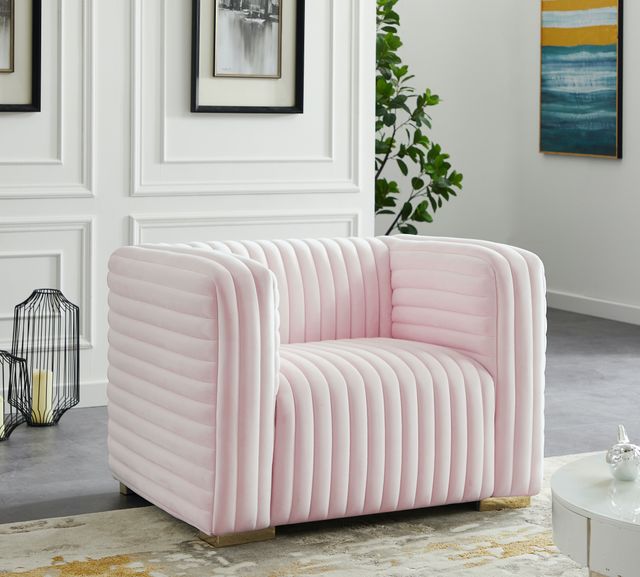 Meridian Furniture Ravish Pink Velvet Chair-1