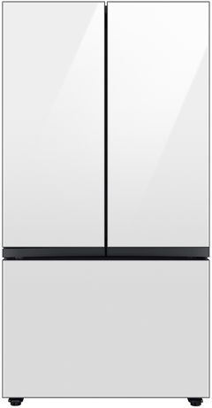 Samsung Bespoke 36 in. 30.0 Cu. Ft. White Glass 3-Door French Door Refrigerator with Beverage Center™