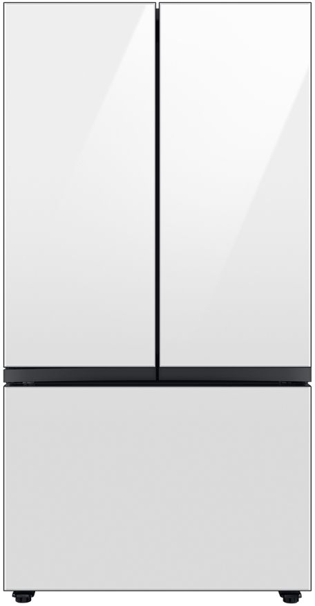 Samsung Bespoke 36 in. 30.0 Cu. Ft. White Glass 3-Door French Door Refrigerator with Beverage Center™