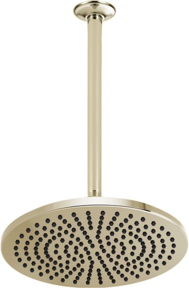 Brizo Essential™ Brilliance® Polished Nickel 13.44" Ceiling Mount Shower Arm and Round Flange-2