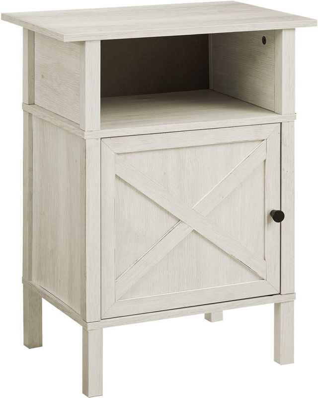 Monarch Specialties Inc. Washed Oak/Black Metal Accent Table -0