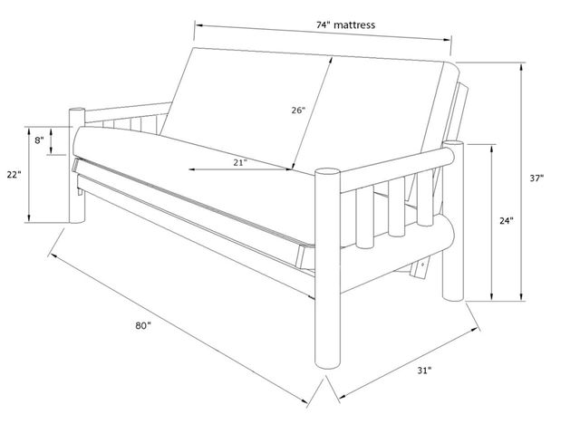Kodiak Furniture Lodge Natural Full Futon Frame-2