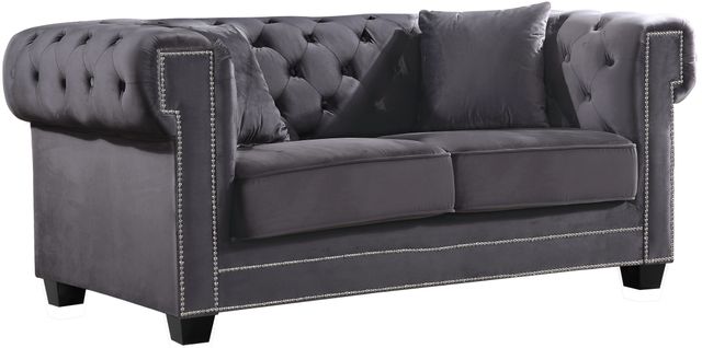 Meridian Furniture Bowery Grey Velvet Loveseat-0