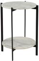 Moe's Home Collection Melanie White Marble Round Accent Table with Matte Black Iron Base-0