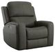 Flexsteel® Linden Charcoal Power Recliner with Power Headrest and Lumbar-0