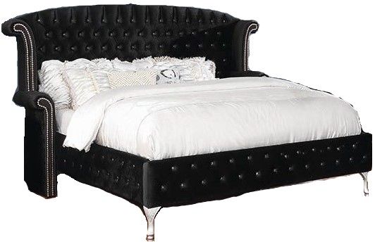 Coaster® Deanna Black Queen Upholstered Bed-0