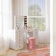 TOV Furniture Hollywood 2-Piece White 56" Small Desk with LED Panel Vanity Set-1