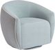TOV Furniture Jordan Baby Blue/Cream Velvet Velvet Swivel Accent Chair-0