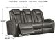 Signature Design by Ashley® Turbulance Quarry Power Reclining Sofa with Adjustable Headrest-4