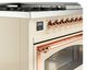 Ilve® Nostalgie II Noblesse 48'' Antique White Pro Style Dual Fuel Range with Copper Trim-4