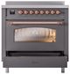 Ilve® Nostalgie II Series 36" Matte Graphite Pro Style Induction Range-2