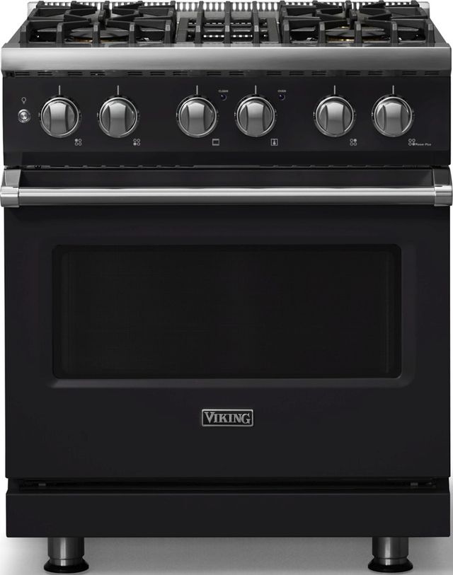 Viking® 5 Series 30" Onyx Pro Style Dual Fuel (NG) Range with Polished Chrome Trim-0