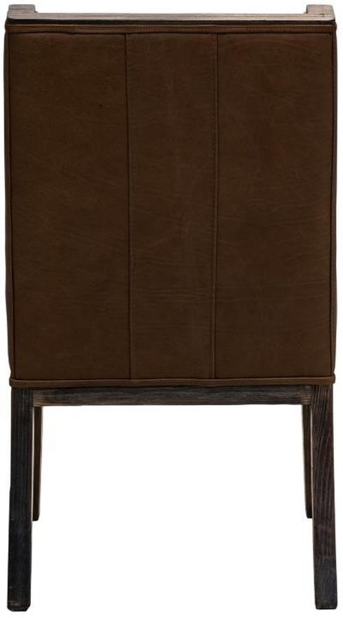 International Furniture Direct Balam Black/Brown Leather Dining Side Chair-3