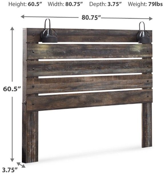 Signature Design by Ashley® Drystan Brown King Panel Headboard-3