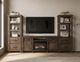 International Furniture Direct Dutton Brown Wall Unit with Electric Fireplace Insert-1