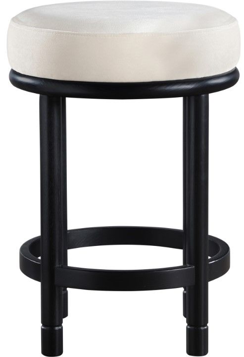 Meridian Furniture Monette Cream/Black Upholstered Counter Stool-1
