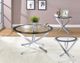 Coaster® Brooke 3-Piece Tempered Glass Top Occasional Table with Chrome Base Set-5