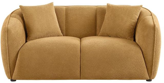 Coaster® Aleisha Mustard Yellow Upholstered Loveseat-3