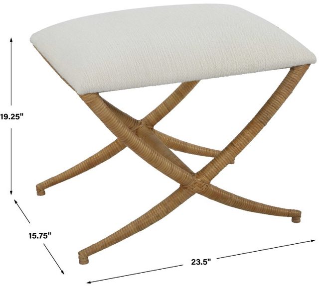 Uttermost® Expedition White Small Bench-2