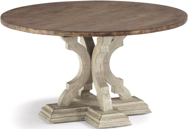 Flexsteel® Estate Galvanized Metal Top Coffee Table with Antiqued Base-0
