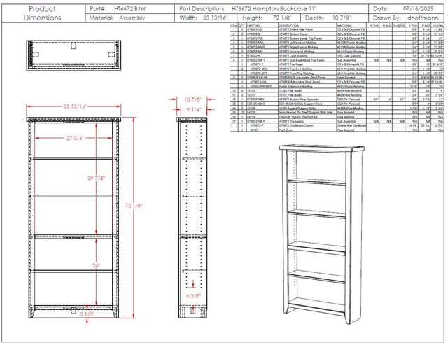 Legends Home Hampton Barnwood/Jasmin White 72" Bookcase-2