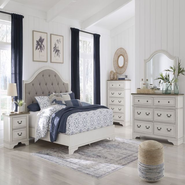 Signature Design by Ashley® Brollyn Chipped White King/California King Upholstered Panel Headboard-4