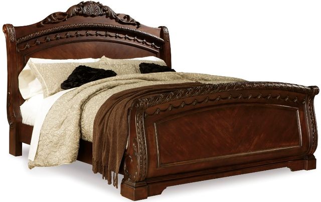 Millennium® by Ashley® North Shore 3-Piece Dark Brown Queen Sleigh Bed Set-1