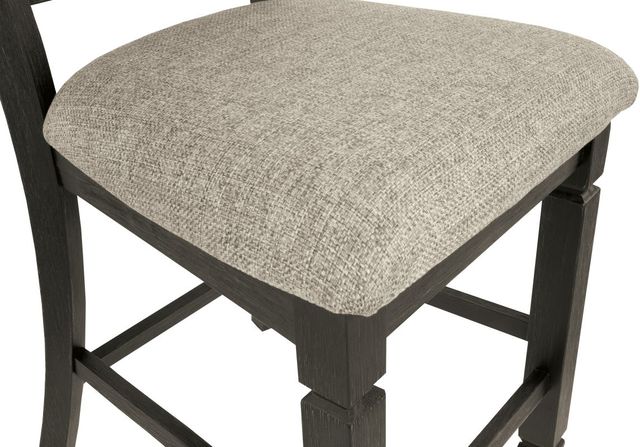 Signature Design by Ashley® Tyler Creek Black/Grayish Brown Upholstered Bar Stool-4