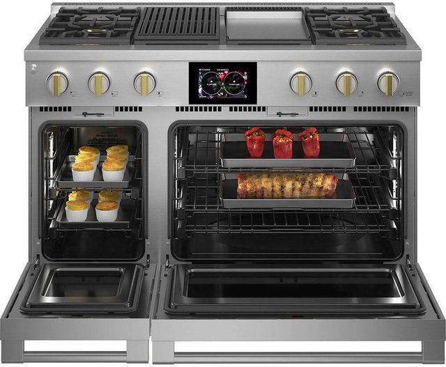 Monogram® Statement Collection 48" Stainless Steel Pro Style Dual Fuel Range-2