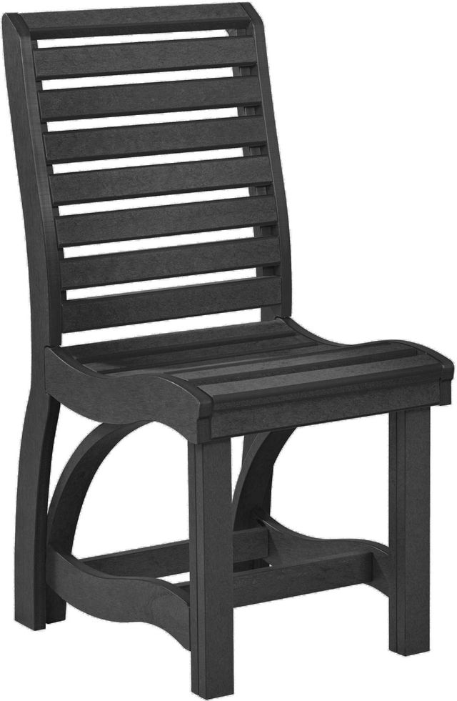 C R Plastics St. Tropez Black Dining Side Chair-0