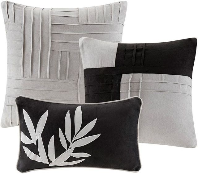Olliix by Madison Park 7 Piece Grey Full Dune Comforter Set-2