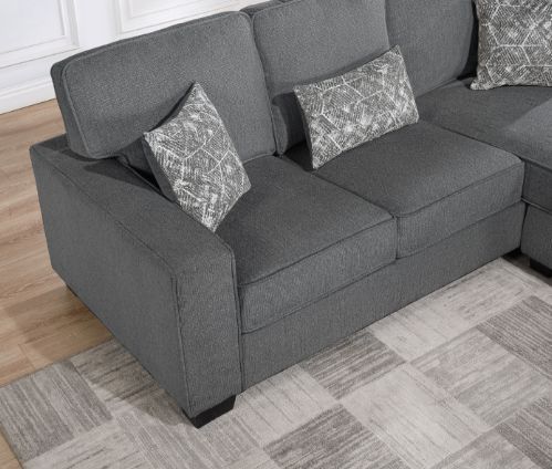 Milton Greens Stars 2-Piece Dark Gray Plushy Cushioned Flared Square Arm Sectional-3