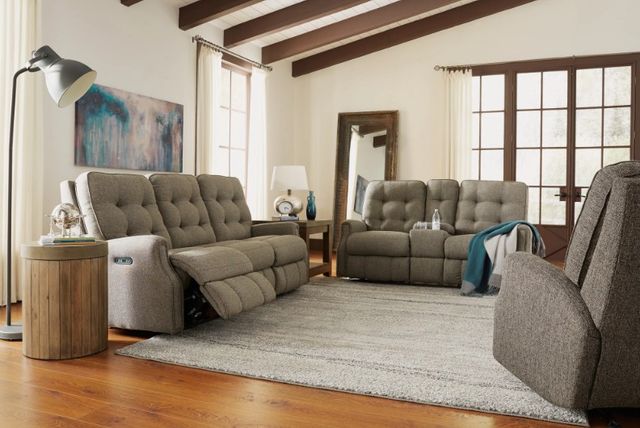 Flexsteel® Customizable Devon Manual Reclining Loveseat with Console-1
