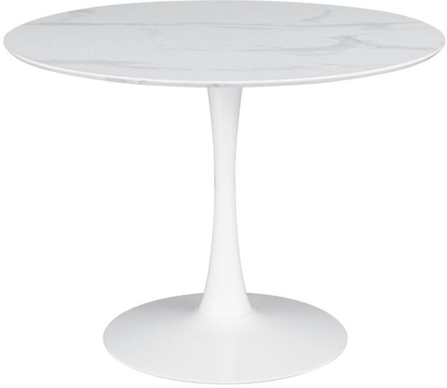 Coaster® Arkell White 30" Round Pedestal Dining Table