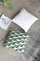 A & B Home Green/White 18"x18" Throw Pillow-1